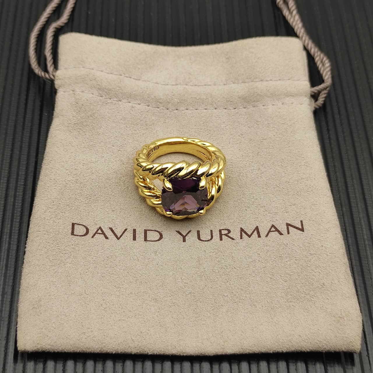 David Yurman Gold Amethyst Ring
